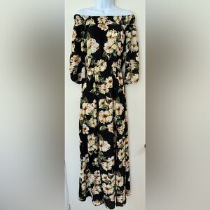 Staccato Floral Long Sleeve Maxi Dress